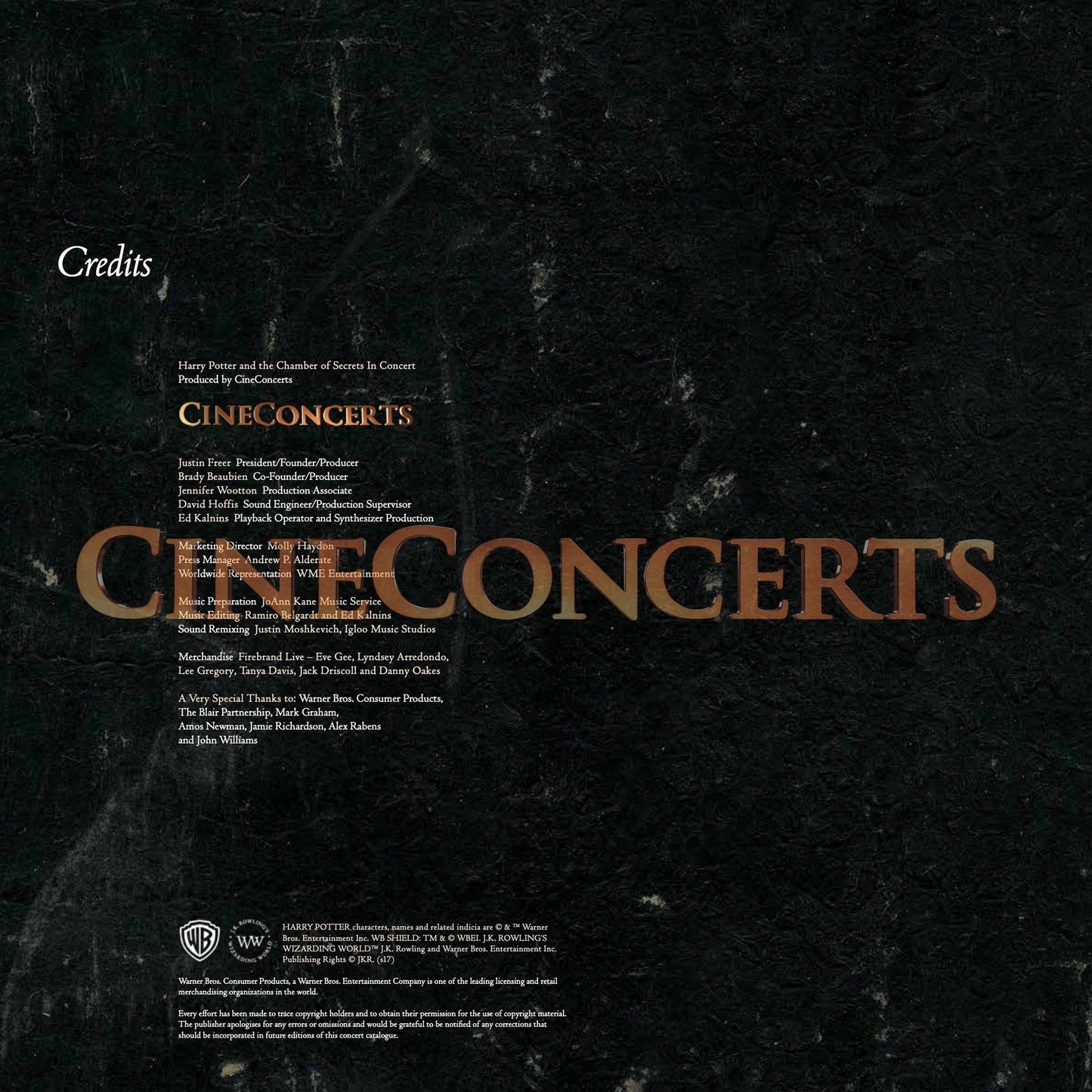 Harry Potter and the Chamber of Secrets™ in Concert Souvenir Program