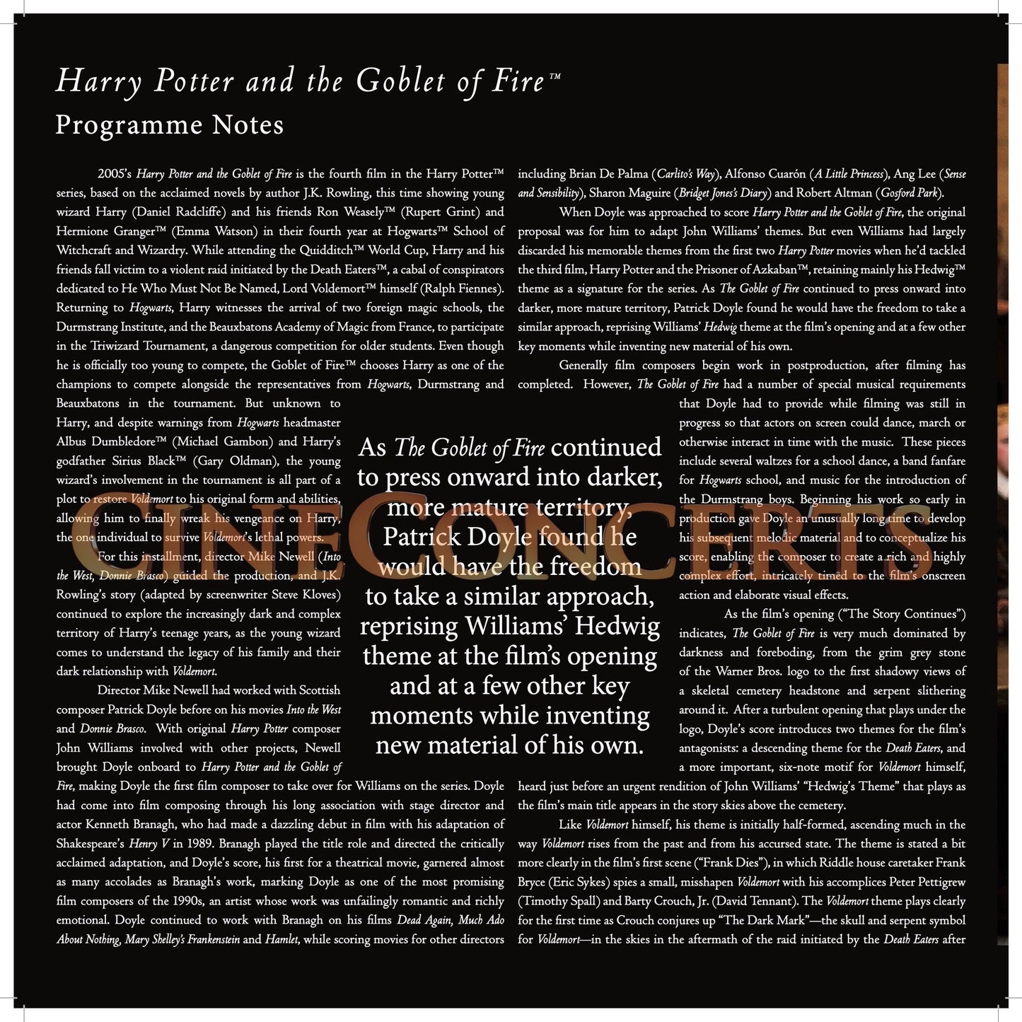 Harry Potter and the Goblet of Fire™ in Concert Souvenir Program