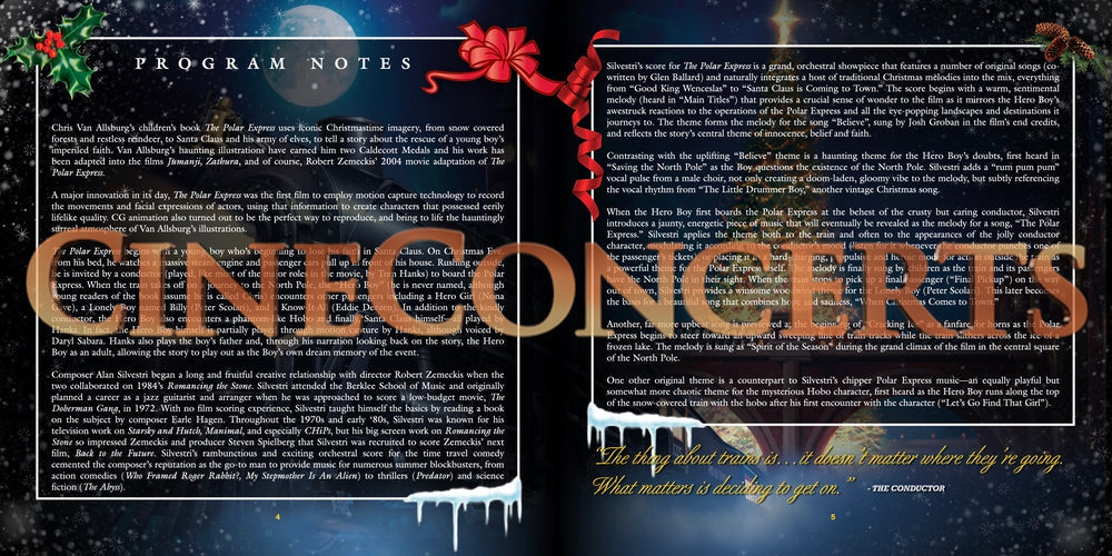 The Polar Express in Concert Hardback Program Book