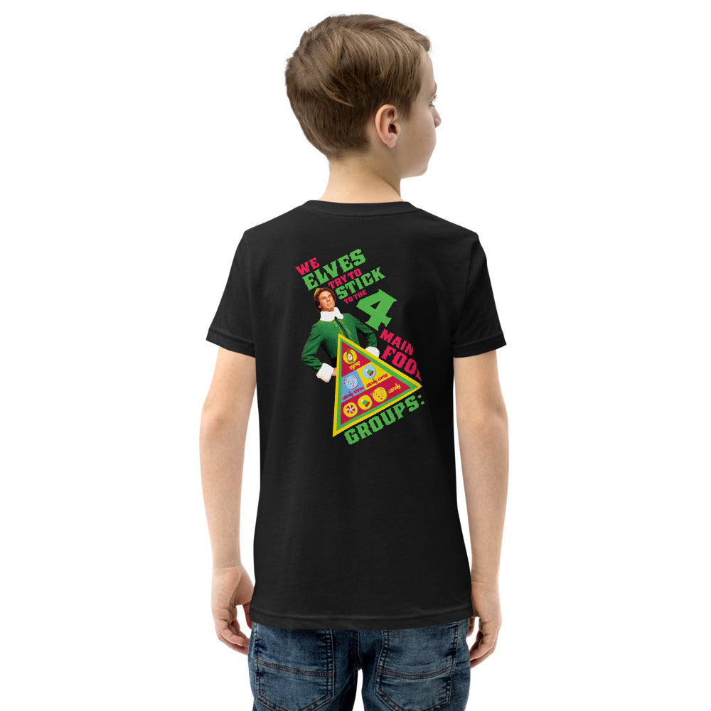 Elf in Concert - Youth Short Sleeve T-Shirt (4 Main Food Groups!)
