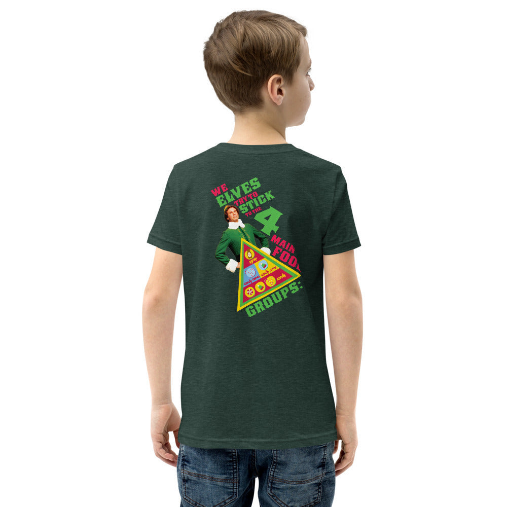 Elf in Concert - Youth Short Sleeve T-Shirt (4 Main Food Groups!)
