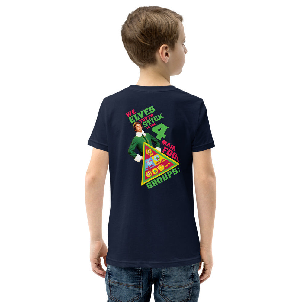 Elf in Concert - Youth Short Sleeve T-Shirt (4 Main Food Groups!)
