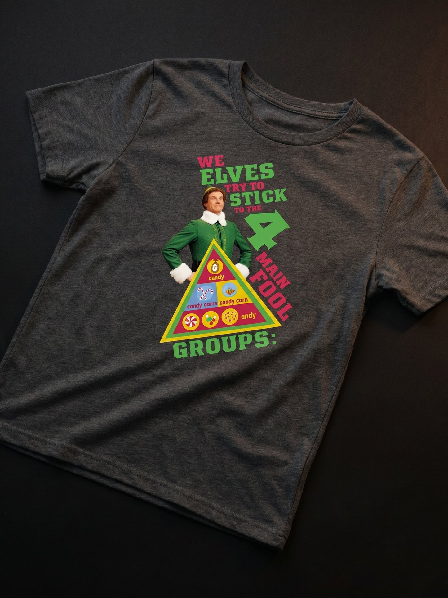 Elf in Concert - Youth Short Sleeve T-Shirt (4 Main Food Groups!)