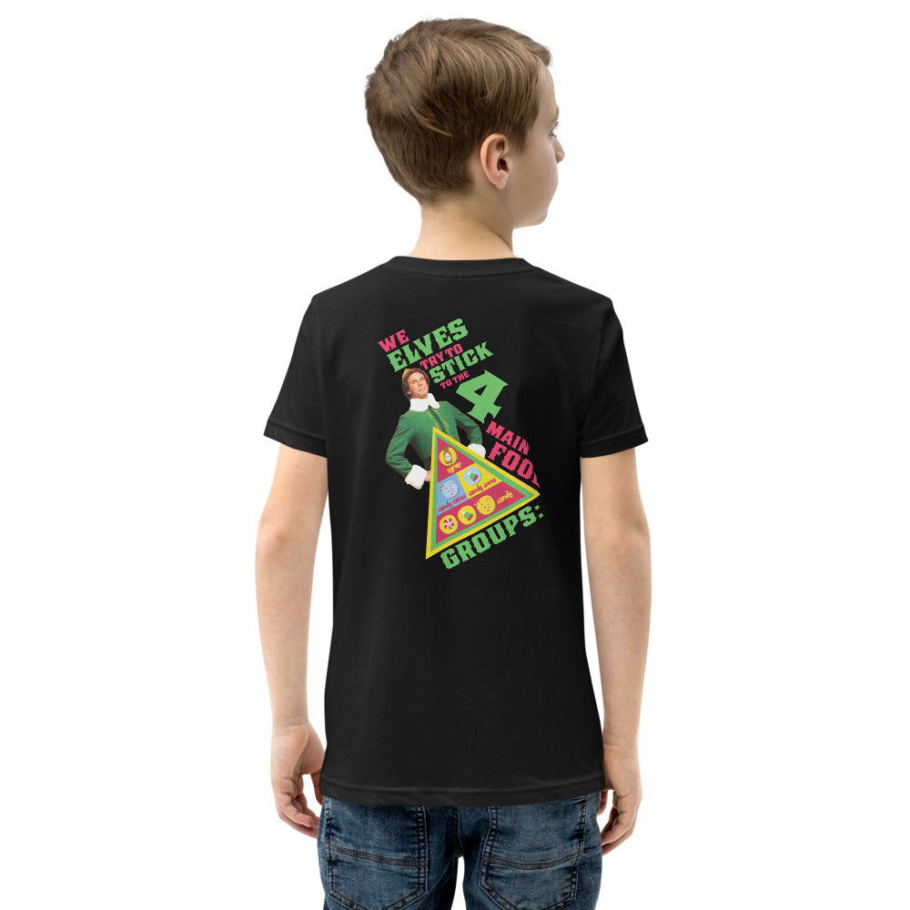 Elf in Concert - Youth Short Sleeve T-Shirt (4 Main Food Groups!)